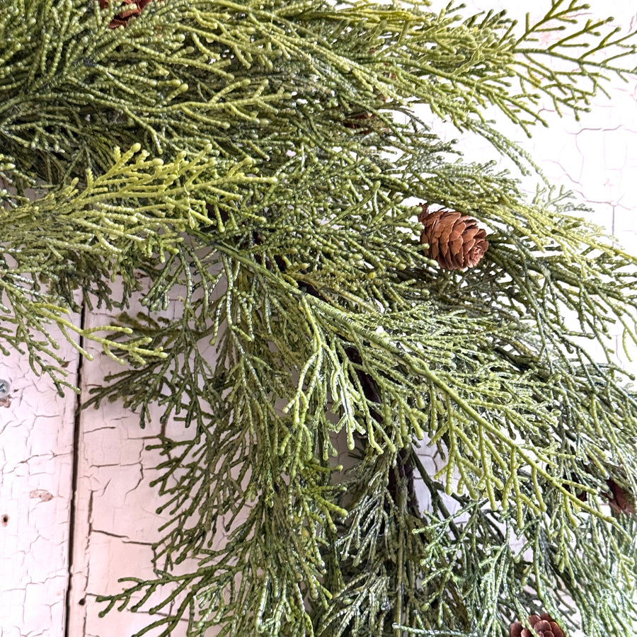 Cedar Wreath with Small Pinecones
