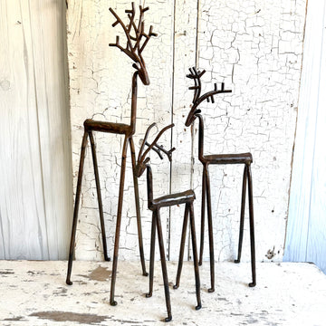 Set of 3 Iron Reindeer Family
