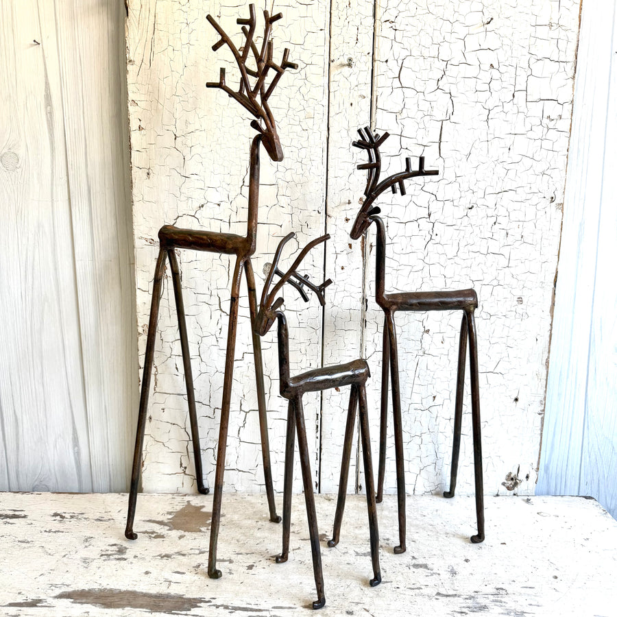 Set of 3 Iron Reindeer Family
