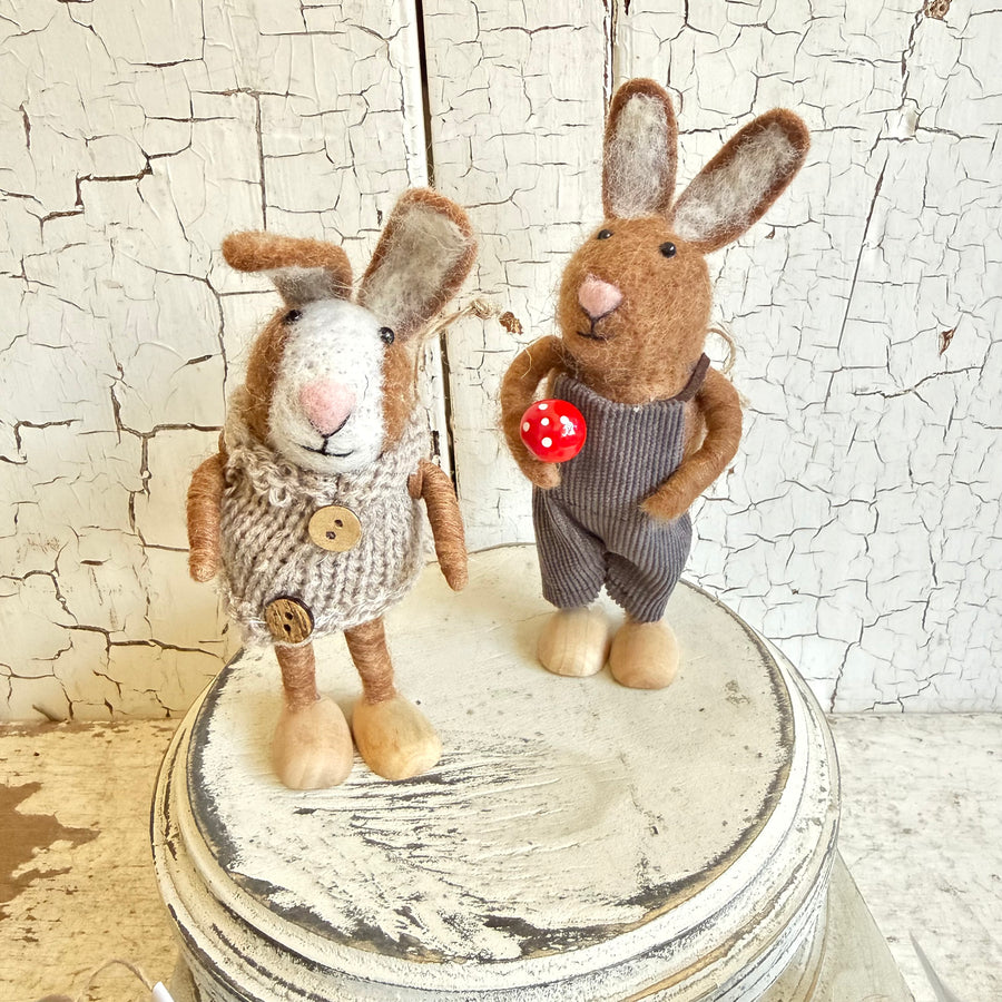 Handmade Felt Wool Ornament - Hiking Crew