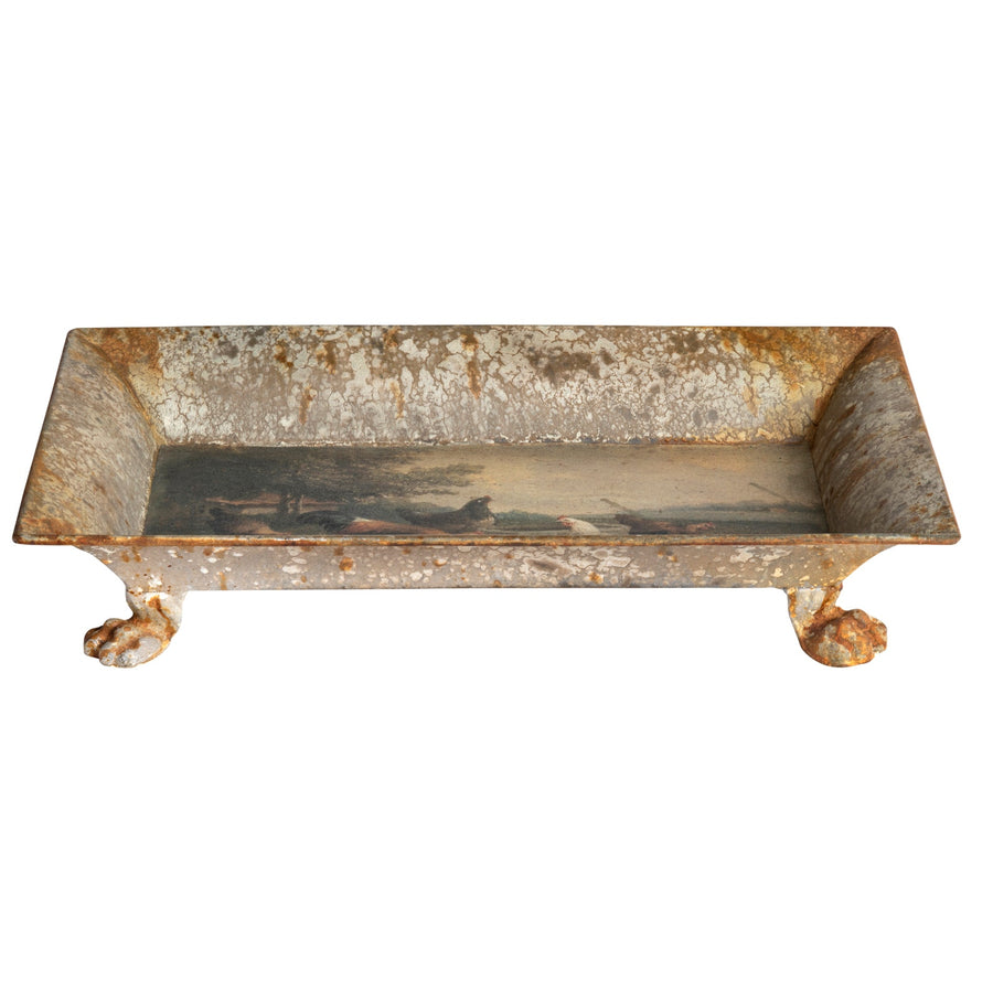 Vintage Look Poulets Tole Tray