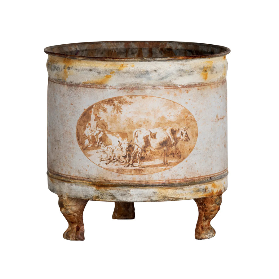 Vintage Look Burnished Planter