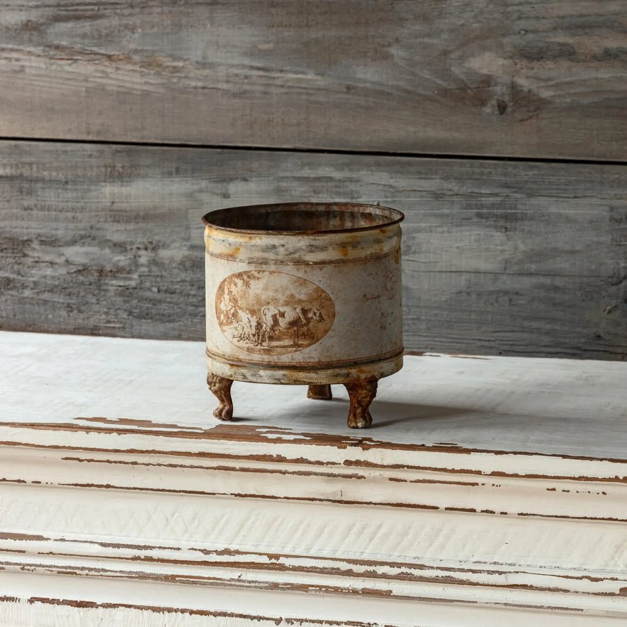 Vintage Look Burnished Planter
