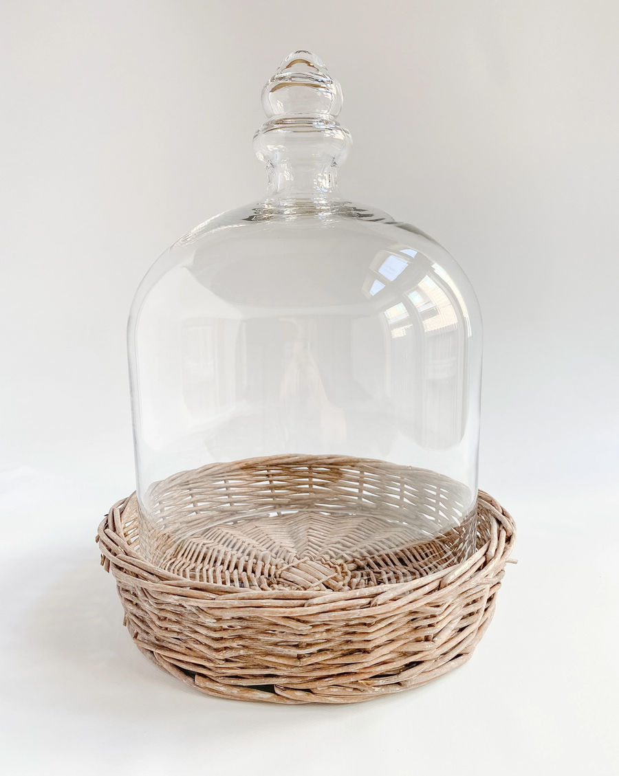 Wicker Base & Cloche Set