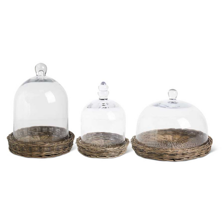 Wicker Base & Cloche Set