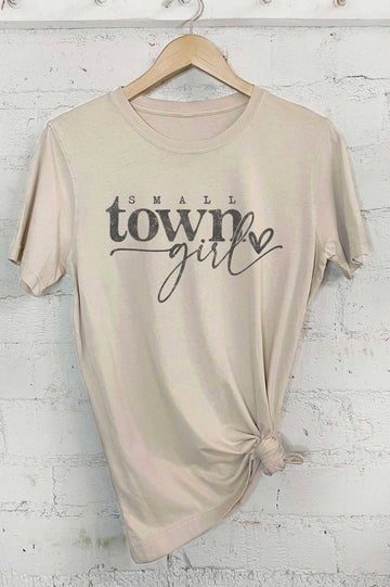 Cotton Mineral Washed Small Town Girl Tee -Tan