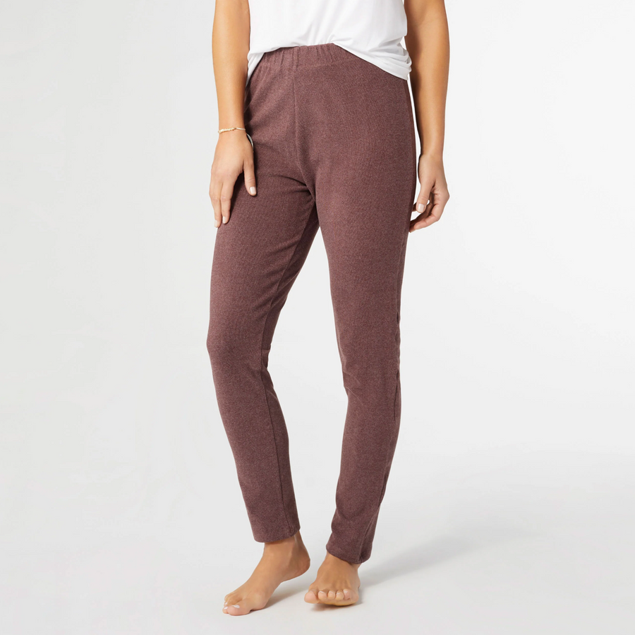 Wine Velvet Brush Leggings