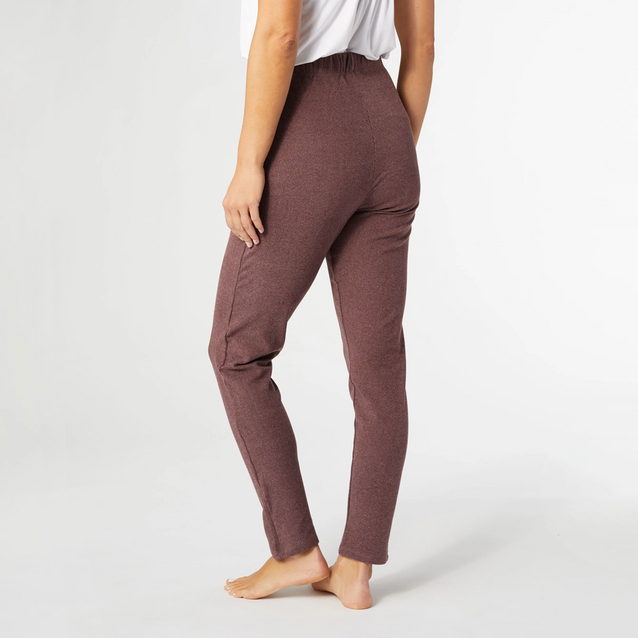 Wine Velvet Brush Leggings