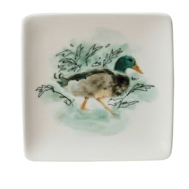 Stoneware Watercolor Critter Trinket Dish