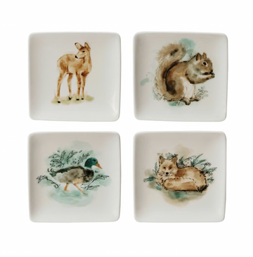 Stoneware Watercolor Critter Trinket Dish