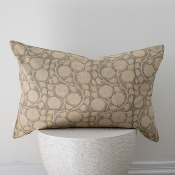 Beige & Sage Floral Print Pillow