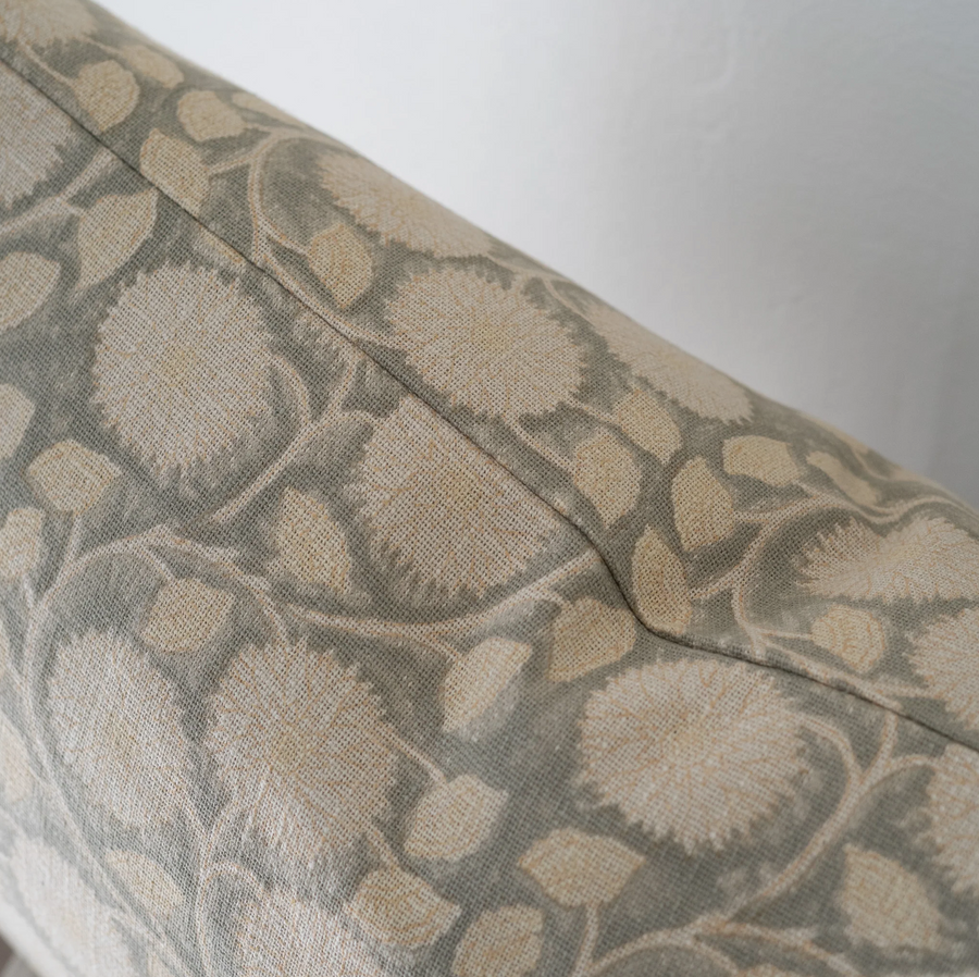 Beige & Sage Floral Print Pillow
