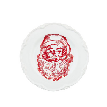 Santa Print Dessert Plate