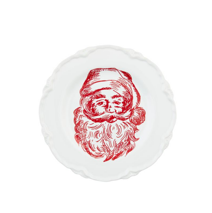 Santa Print Dessert Plate