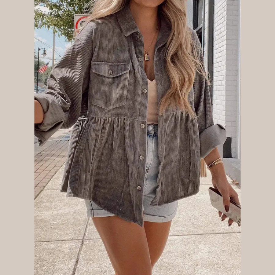 Corduroy Button Blouse