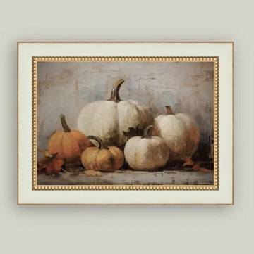Antique Style Framed Print - Vintage Pumpkins 9x7