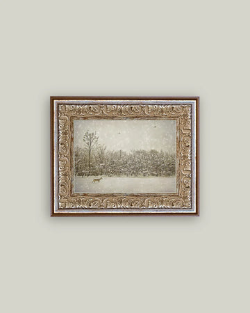 Antique Style Framed Print - Winter Fawn