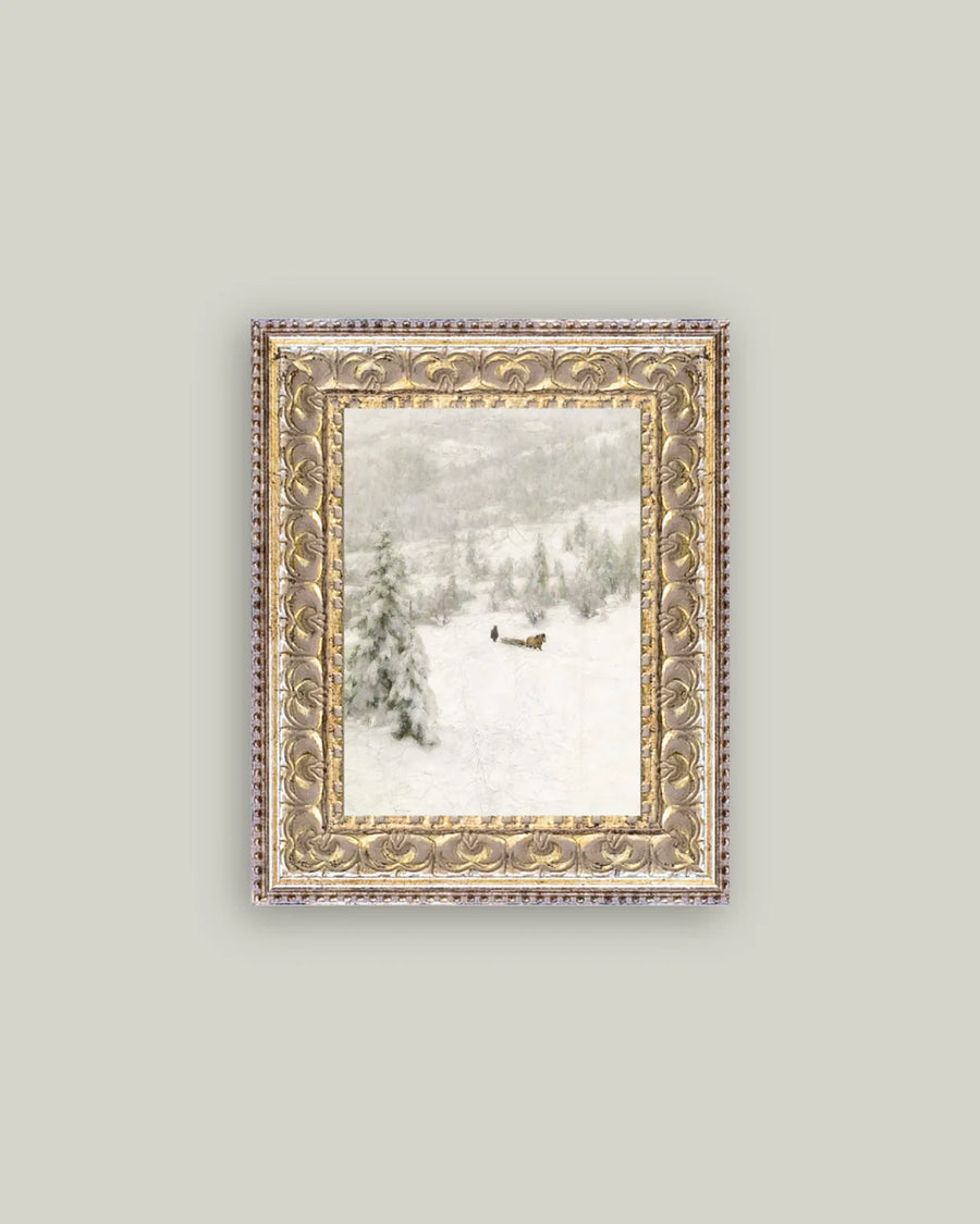 Antique Style Framed Print - Winter Landscape