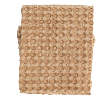 Caramel Stonewashed Cotton Waffle Weave Towel