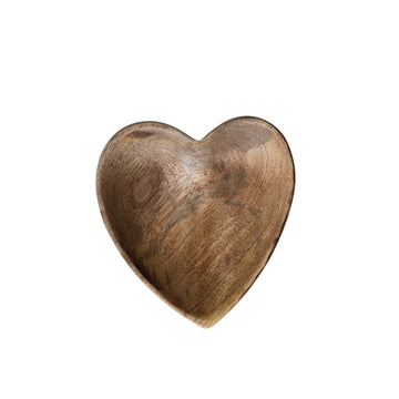 Heart Shaped Mango Wood Dish