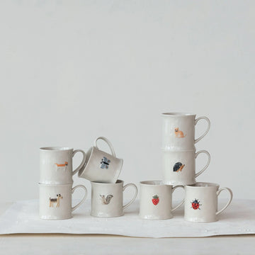 Hand-painted Stoneware Icon Mug