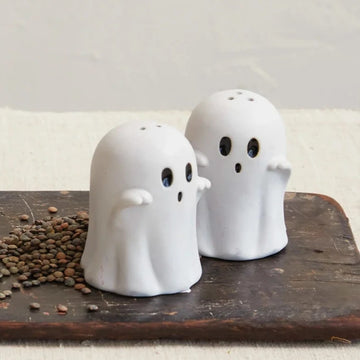 Stoneware Ghost Salt & Pepper Pair