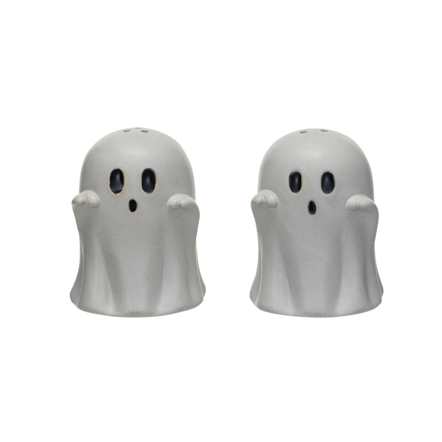 Stoneware Ghost Salt & Pepper Pair