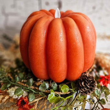 Battery Operated Pumpkin Candle with Moving Wick - Medium