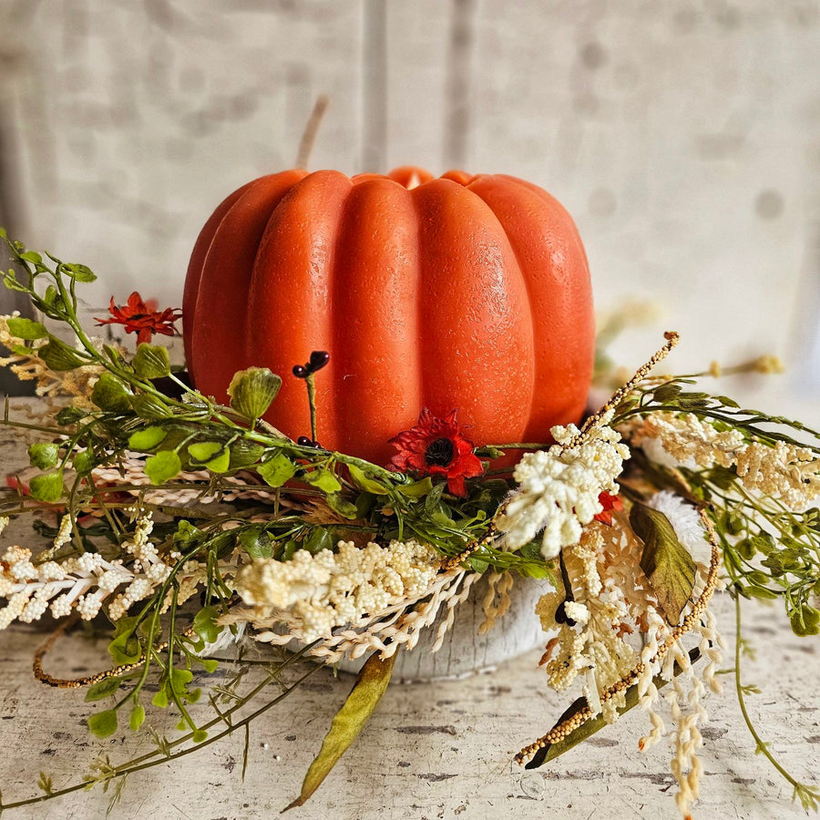 Battery Operated Pumpkin Candle with Moving Wick - Large