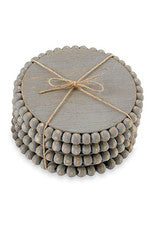 Set of 4 Painted Wood Bead Coasters