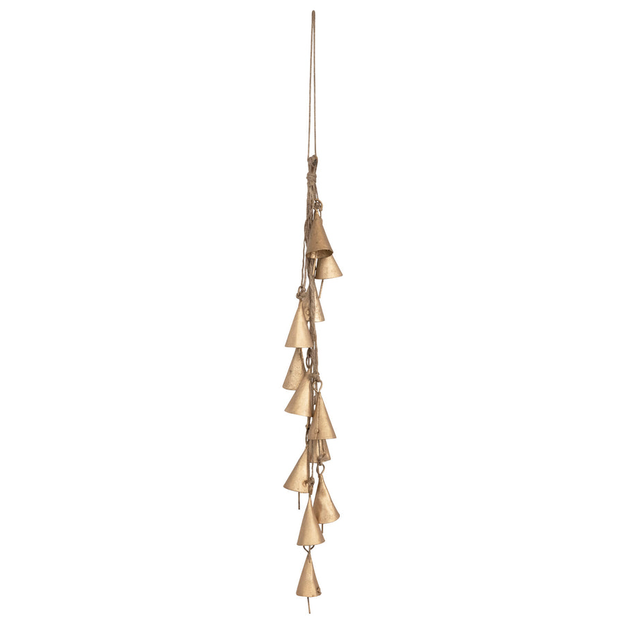 Metal Bell Cluster with Jute Rope