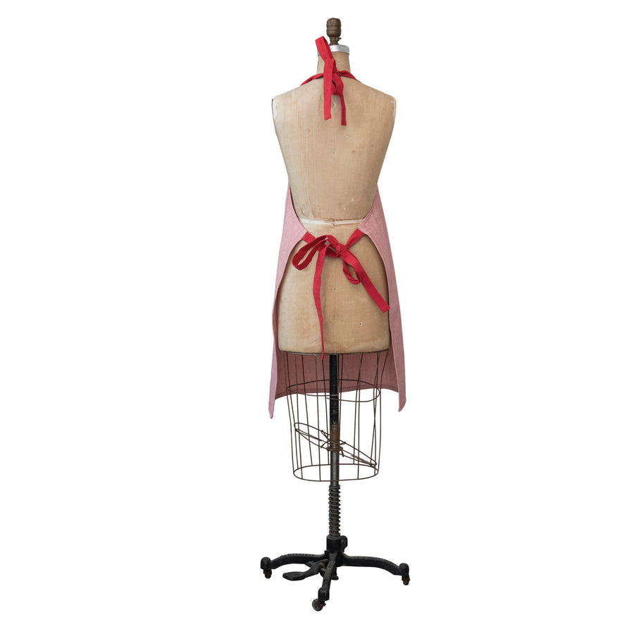 Woven Cotton Apron with Pocket