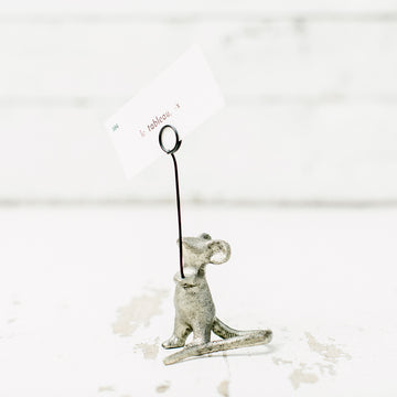 Cast Iron Mouse Card Holder