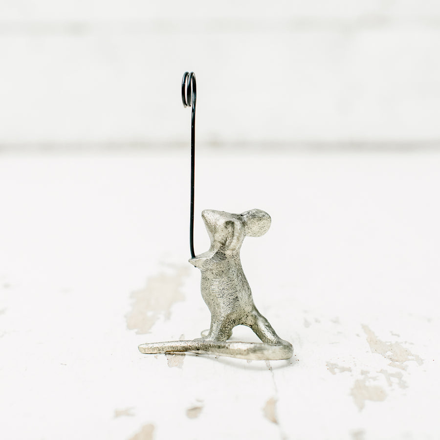 Cast Iron Mouse Card Holder