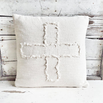 Cotton Slub Swiss Cross Pillow