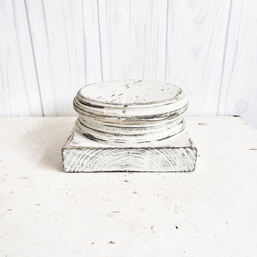 Chippy White Wood Architectural Base Riser 6 inch