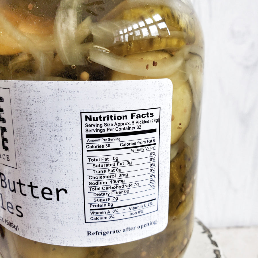 Quart SIZE  Bread and Butter Pickles