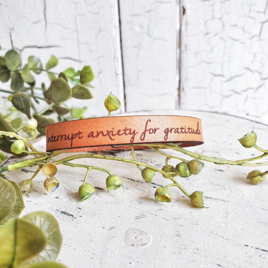 Handmade Stamped Leather Bracelet 