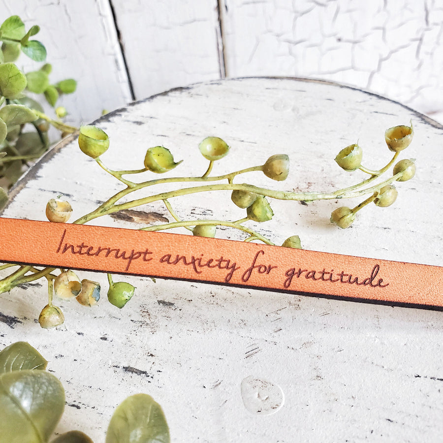 Handmade Stamped Leather Bracelet 