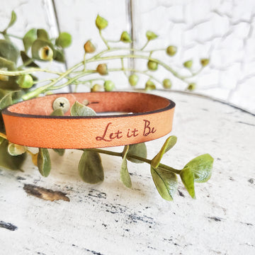 Handmade Stamped Leather Bracelet 