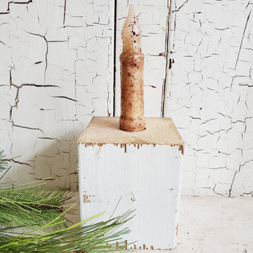 4.5 Inch Tall Battery Operated Farmhouse Ivory Taper