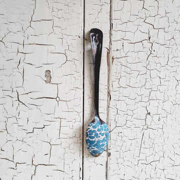Antique Blue Swirl Graniteware Spoon