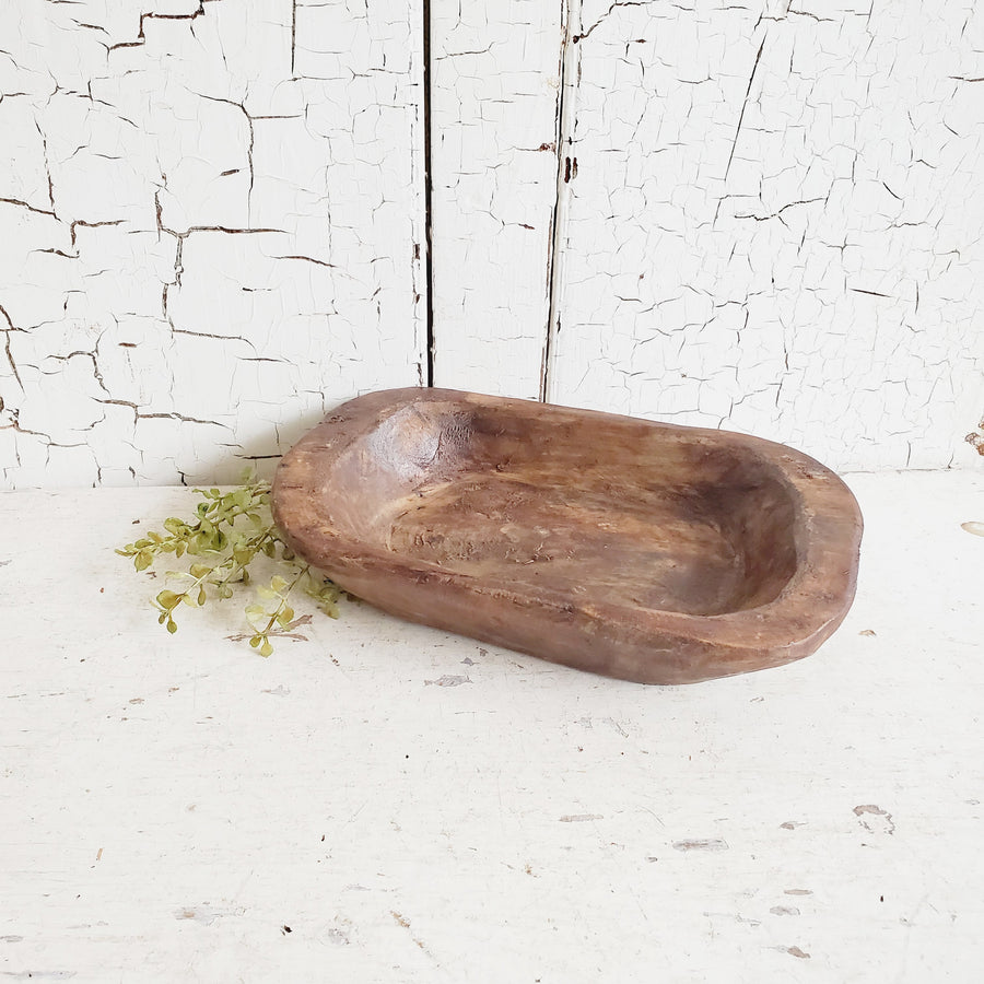 Vintage Style Petite  Wood  Dough Bowl