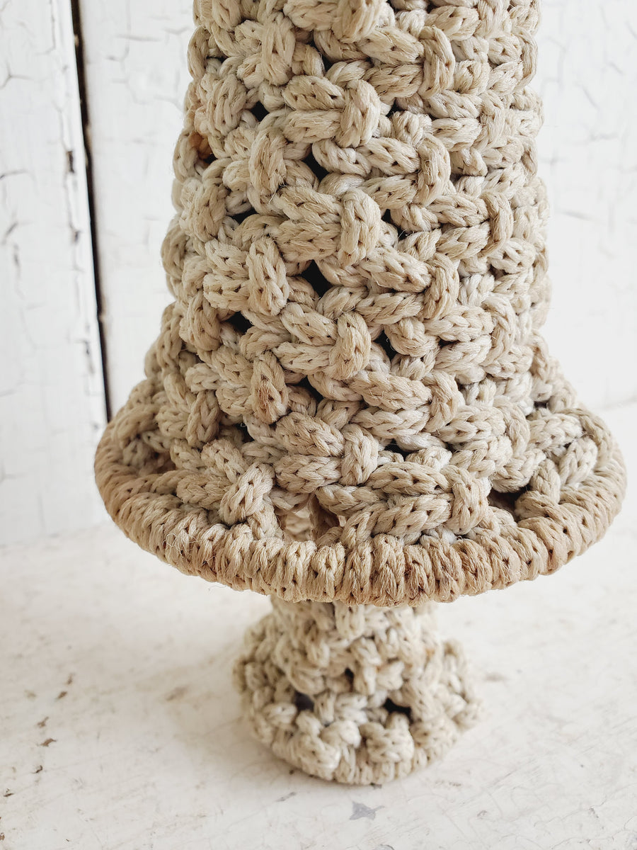 Vintage Handmade Macrame Mushroom
