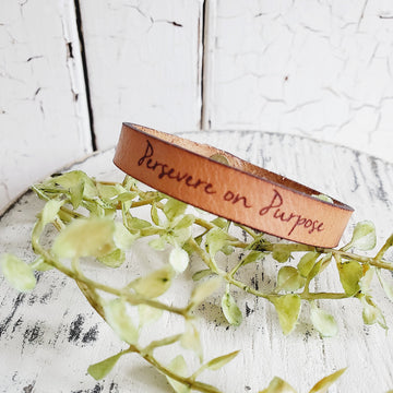 Handmade Stamped Leather Bracelet 