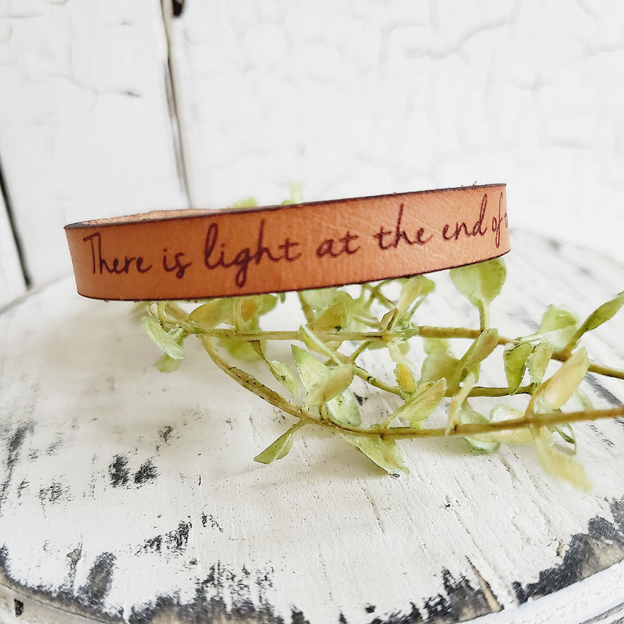 Handmade Stamped Leather Bracelet 