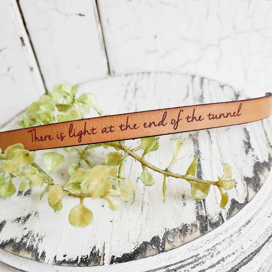 Handmade Stamped Leather Bracelet 