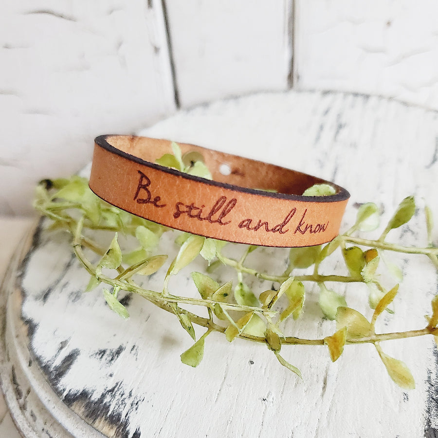 Handmade Stamped Leather Bracelet 