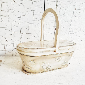 Vintage Clear Plastic and Wood Basket