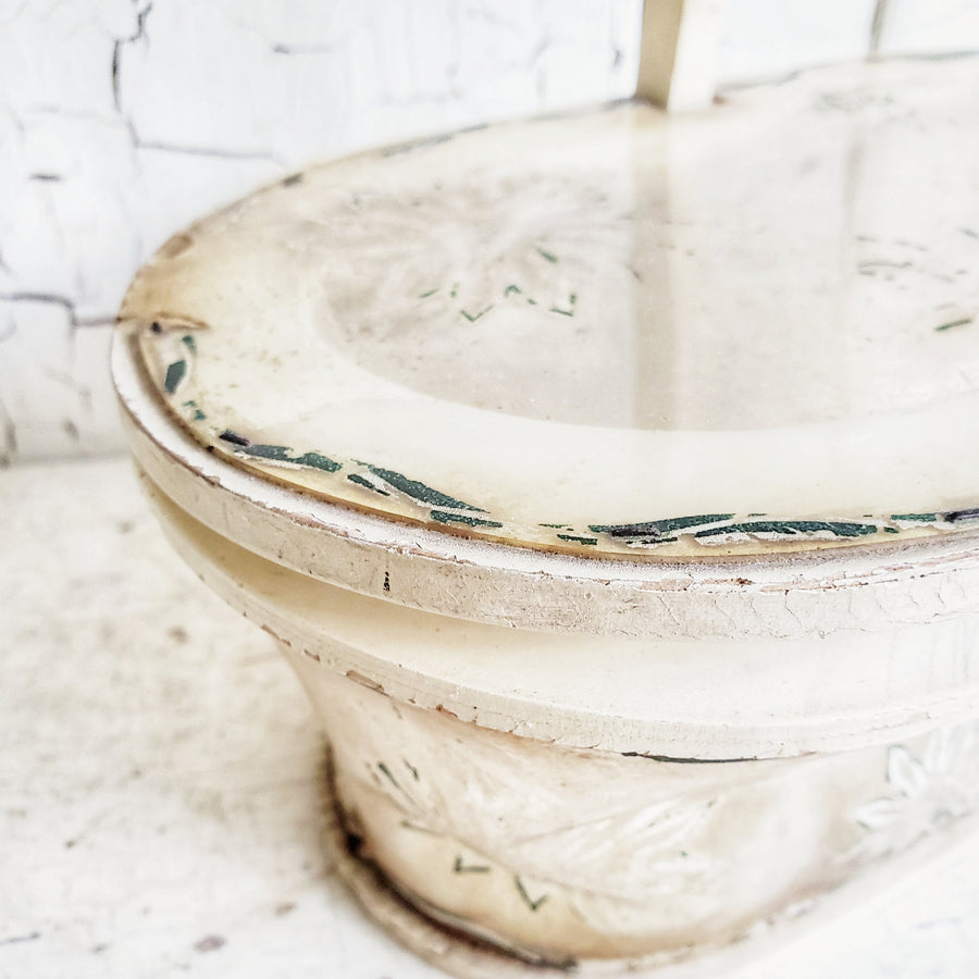 Vintage Clear Plastic and Wood Basket